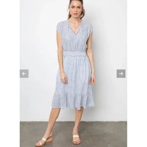 NWT Rails Ashlyn Fremont Stripe navy blue midi dress weekend XS